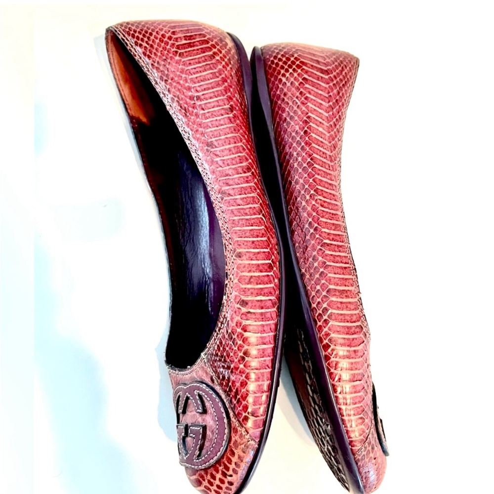 Authentic Gucci Python Ballet Logo Loafers - Picture 7 of 16